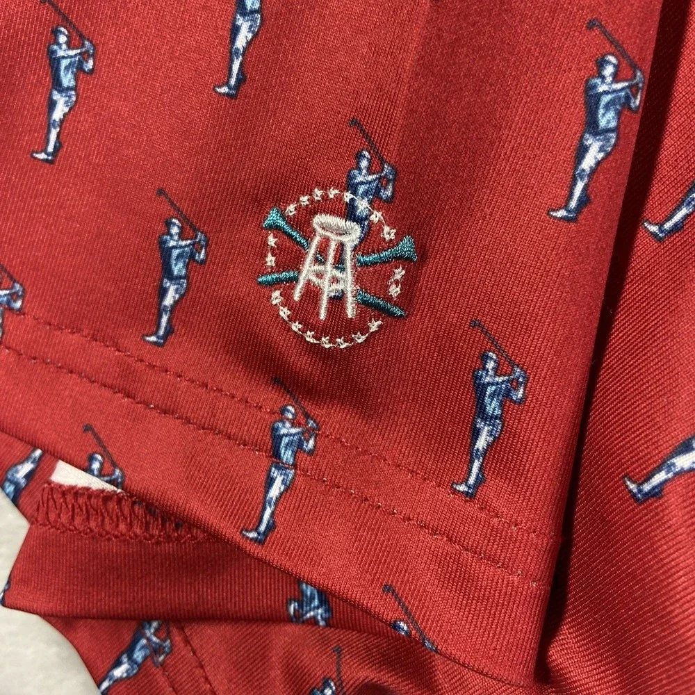 Barstool Sports Golf Shirt Mens Large Polo Performance AOP Golfer Short Sleeve